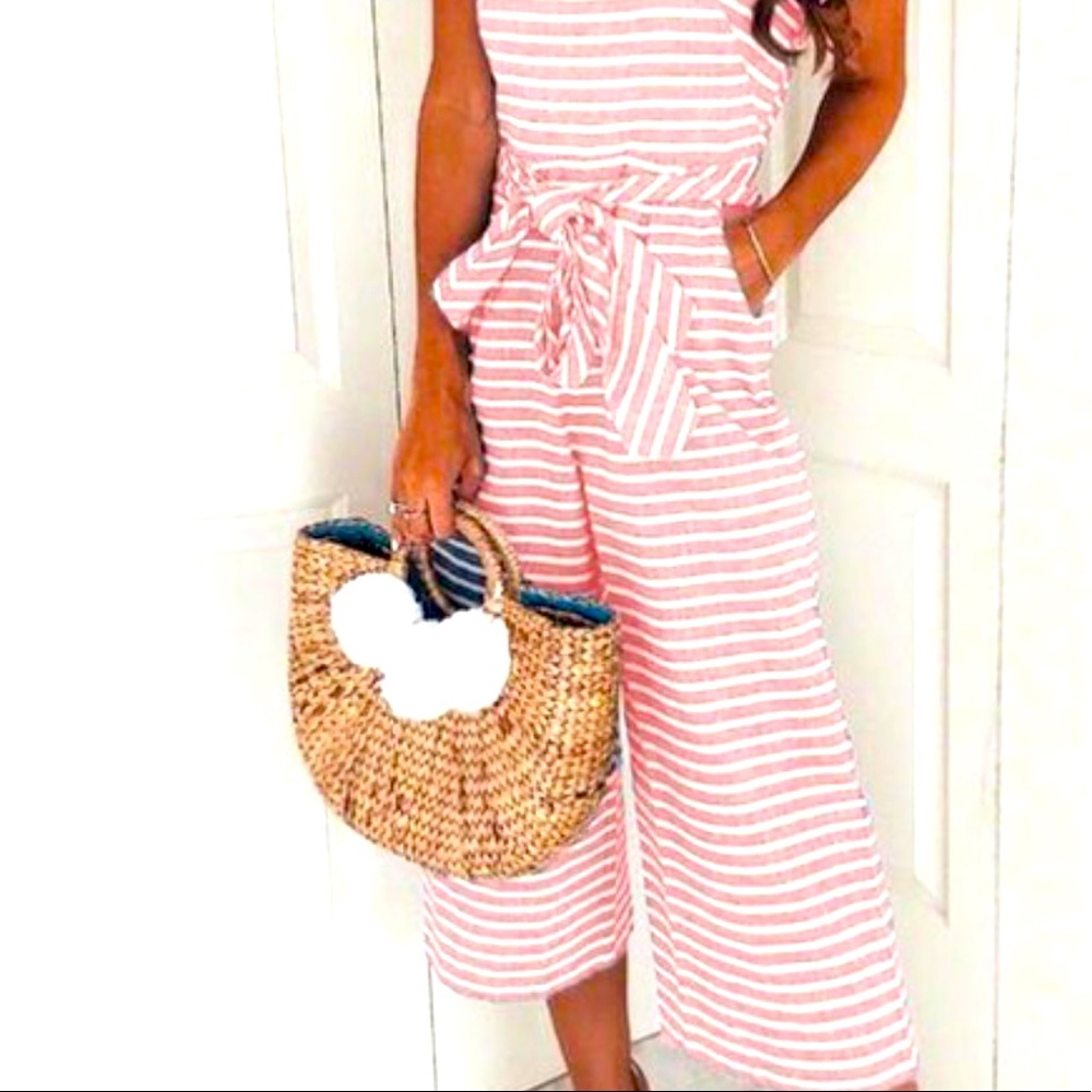 NEW pink and white jumpsuit